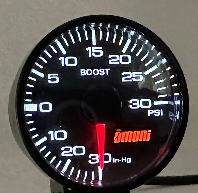 45mm Electrical boost gauge VW look - Red Needle/ White Backlight
